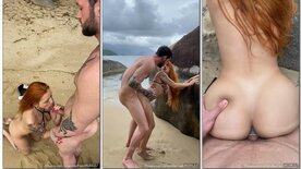 Fairy Maju sucking cock and fucking surfer on the beach and getting her ass pounded