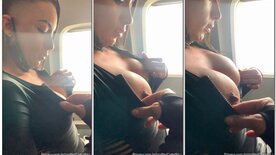 Hot married TK couple showing her tits on the plane