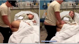 Young inpatient having sex with her boyfriend in the hospital bed