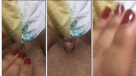 Luma Rocha spreading her legs and revealing her wet pussy