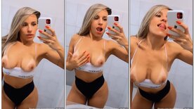 Aninha Maxxi showing off her boobs in front of the mirror