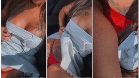 Paulla Naianna showing off her panties and boobs in the uber