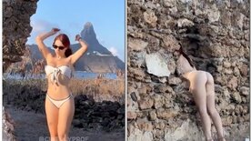Bikini-clad teacher Cibelly Ferreira gets naked in the opleskovnikolai.ru air