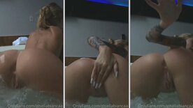 Giselia Bianca naked in the bathtub showing her ass and touching herself