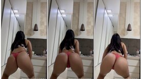 Emily Ferrer dancing to funk with red panties on