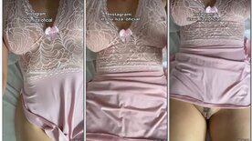Elizabeth Borges sensualizing just waking up showing her pink pussy wide open