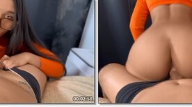 Ester Muniz's dreamy ass rides her cousin's cock