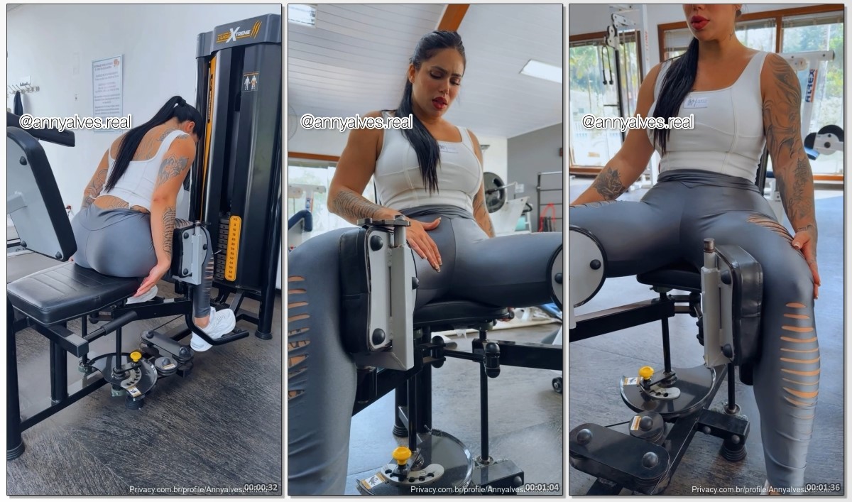 Anny Alves ficando com tesão fazendo exercício na academia bem safada