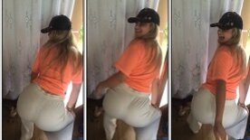 Sarah Estanislau peladinha mostrando seu rabo gostoso dançando