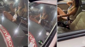 Exibida Sammy Gomes exibindo buceta dentro do carro no posto de gasolina