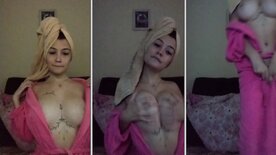 Novinha sapeca Gianine rebolando peladinha depois do banho