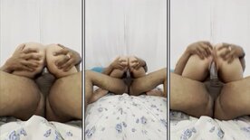 Sexo amador Sammy Gomes cavalgando no pau grande e grosso do macho na cama