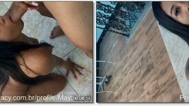 Mayzitta privacy olhando com cara de safadinha e chupando muito bem a pica