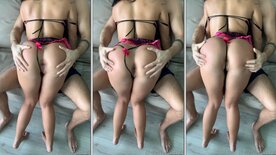 Deusa Steffy Moreno se esfregando no macho com micro calcinha e cuzinho aberto