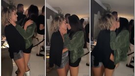 Karlyane Menezes beijando amiga gostosa em festa privada