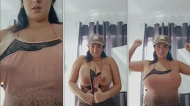 Cachorrona Natali Conti exibindo peitões gostosos antes de malhar