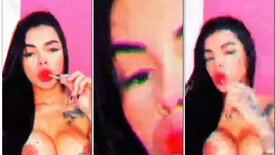 Ana Oliveira pelada mostrando os peitos grandes de silicone