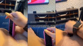 Mari Casada enfia o controle da televisão na sua buceta gostosa imaginando um pau duro