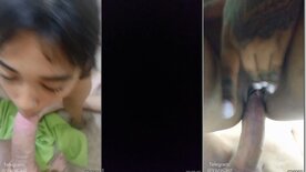 Namoradinha com piercing na buceta dando pra dois safados