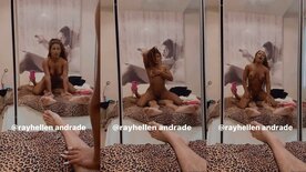 Fogosa Rayhellen Andrade fodendo gostoso com macho na frente do espelho