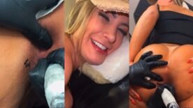Andressa urach pelada tatuando o cu e deixando a bunda bem arreganhada