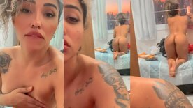Rainha do Piseiro Ketney Karol pelada no quarto filmando sua bunda pelo espelho.