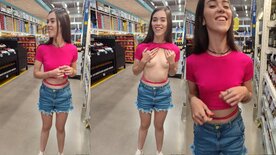 Exibida Victoria Ruiz exibindo peitinhos arrepiados no supermercado
