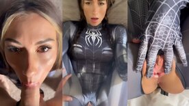 Noturhoneybb young girl wearing spiderwoman costume while fucking