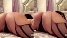 Aria Jane rabuda descomunal rebolando a bunda com uma lingerie toda socadinha
