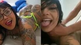 Jéssica Aryel fodendo de quatro e tomando tapa na cara no sexo salvagem