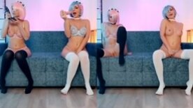 Sia Siberia naughty delight doing anime cosplay and masturbating with rubber cock