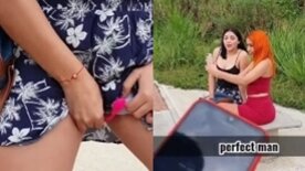 Com um vibrador na buceta a Martina Smith deixa o namorado controlar pelo celular e faz ela gozar