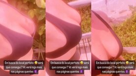Maskgirl exibindo os peitos naturais na praia