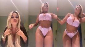 Tamara Blanda loiraça rabuda mostrando o resultado da cirurgia de aumento da bunda