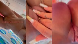 Stephanie Silveira buceta inchada toda melada e gozada no banho