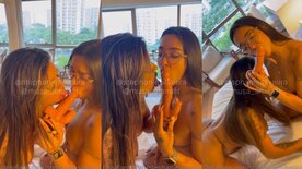 Stephanie Silveira e Amirafit pagando boquete no pau de borracha