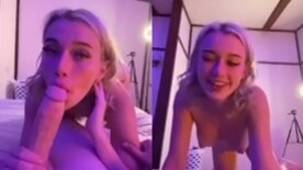 Peladinha a loira perfeita Britni Kitten chupa gostoso a pica do namorado e depois cavalga na rola