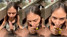 A novinha TaliyaandGustavo pagando um boquete guloso e babadinho para o namorado dotado