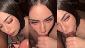 Karina Veiga giving blowjobs and taking cum in her velvet mouth