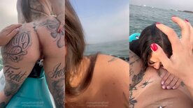 Anny Alves recebendo uma chupada na buceta de sua amiga no jetski