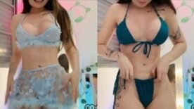 Delicious white girl Babi Palomas changing clothes showing off her sexy body