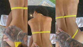 Bruna Freitas dando o cu sem camisinha de quatro no quintal