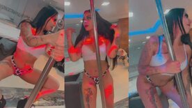 Jhenis Kut Kut sensualizing for her lover in the motel pole dance