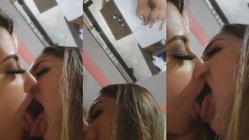 Sammy Gomes beijando amiga com a boca cheia de porra