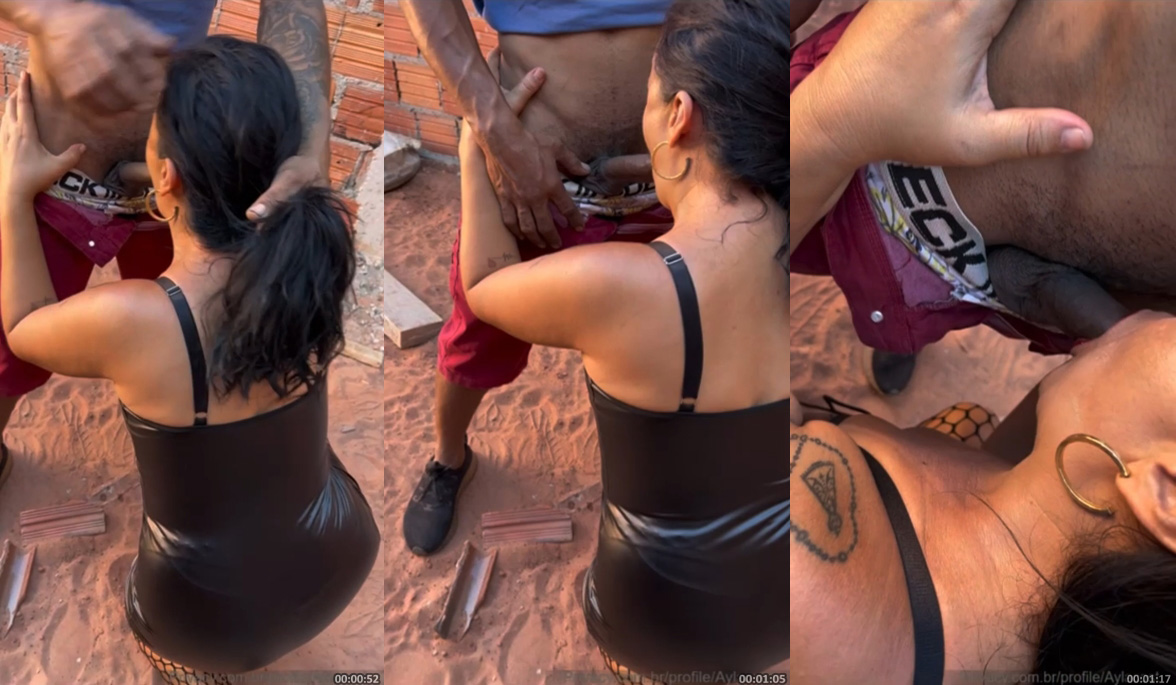 Flagra Amador Coroa Ayla Costa Chupando Rola Preta Na Obra - Cnn Amador