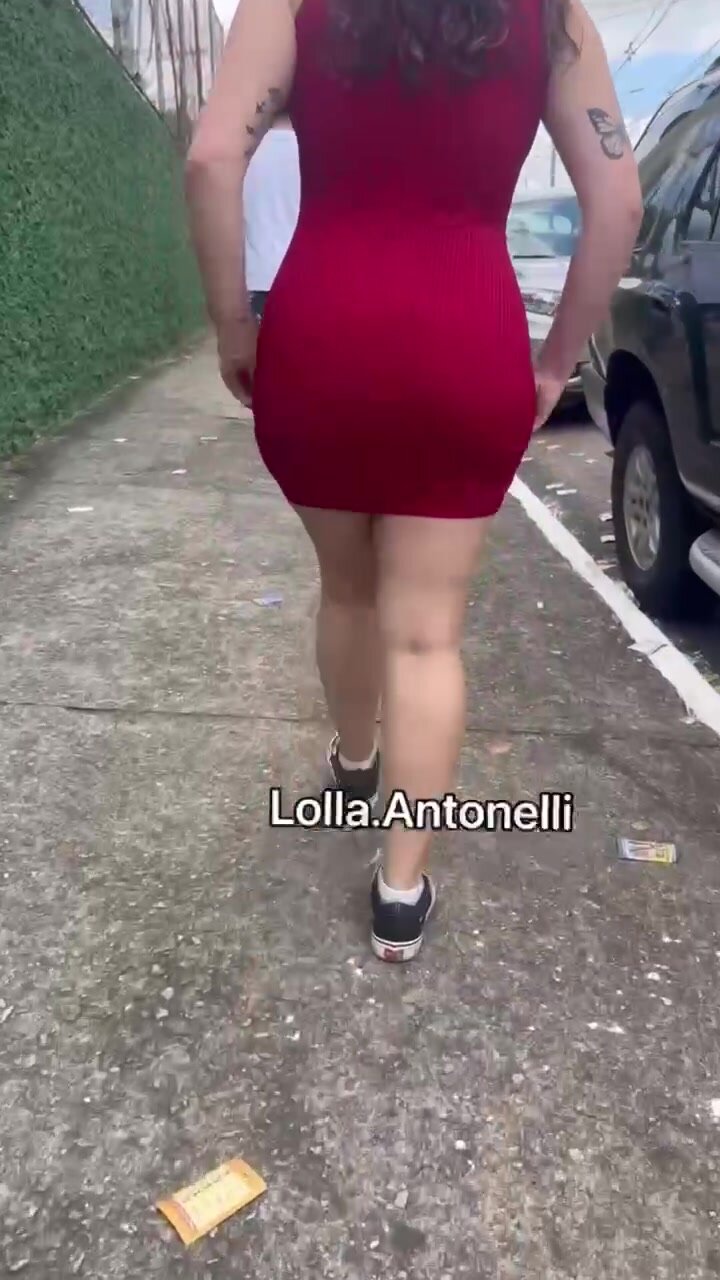 Lolla Antonelli Showing Off Her Panties In The Middle Of The Street