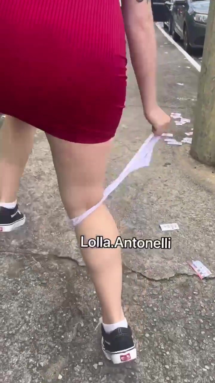 Lolla Antonelli Showing Off Her Panties In The Middle Of The Street