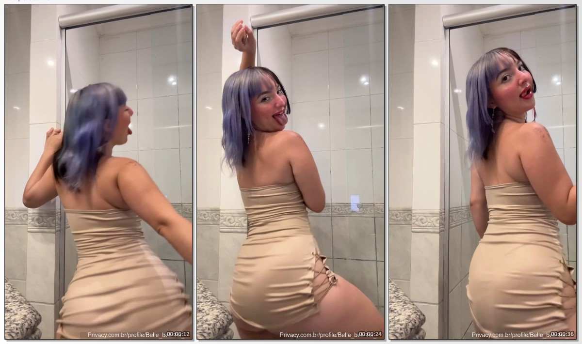 Onlyfans Belle Belinha mexendo a bunda de vestido apertado