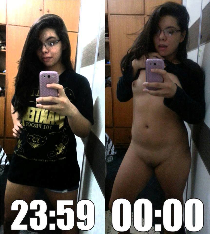 Garimpada de novinhas amadoras brasileiras nuas no espelho